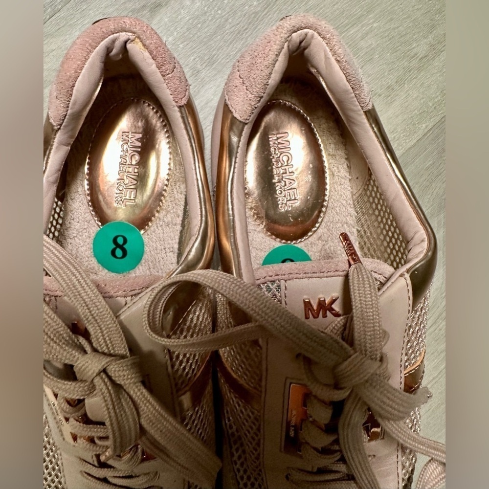 Michael Kors Maggie Trainer Pink Blush Rose Gold Size 8M - Picture 4 of 9